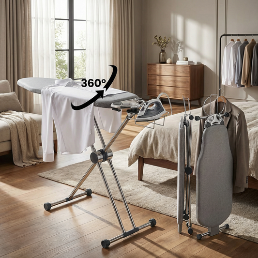 360° Rotating Torso-Shaped Ironing Board with Iron Holder